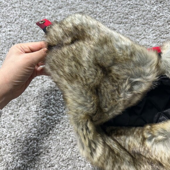 NWT Scala Unisex One Sz Buffalo Plaid Trapper Hat Faux Fur Red - Picture 3 of 10